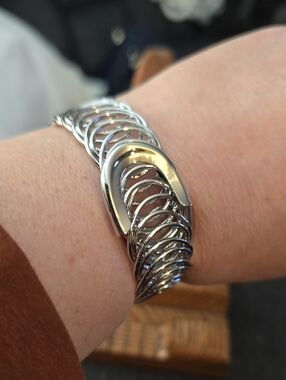 Plunder Silver Link Stack Bracelet - Polished Metallic